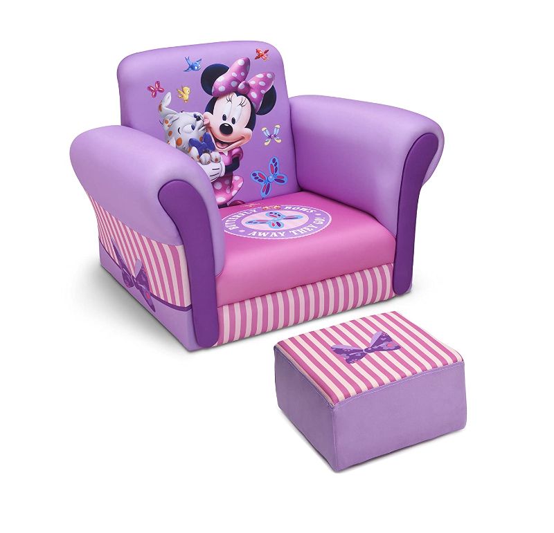 Photo 1 of Delta Children Upholstered Chair with Ottoman, Disney Minnie Mouse
