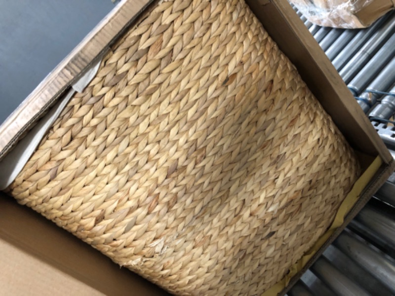 Photo 3 of **MINOR DAMAGE**
Seville Classics Hand Woven Natural Wicker Water-Hyacinth Lidded Oval Double Laundry Hamper,WEB706 Oval Natural Water Hyacinth