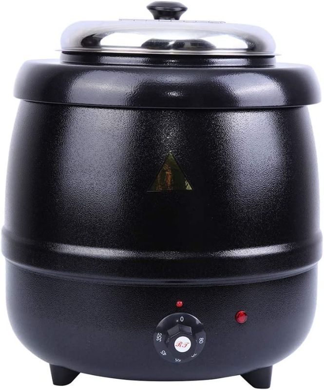 Photo 1 of 10L Electric Soup Kettle Black Food Soup Kettle Pot Warmer Commercial Restaurant