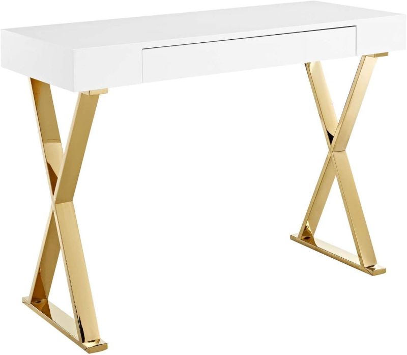 Photo 1 of - INCOMPLETE SETBOX 1 OF 2-
Modway Sector Console Table, White Gold
