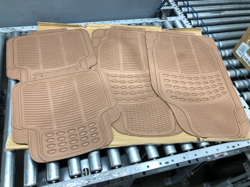 Photo 1 of BDK Heavy Duty 4pc Front & Rear Rubber Floor Mats for Car SUV Van & Truck-All Weather Protection Universal Fit Beige