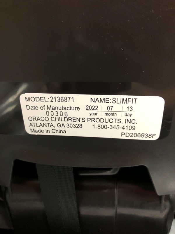 Photo 4 of Graco Slimfit 3 in 1 Car Seat | Slim & Comfy Design Saves Space in Your Back Seat, Redmond