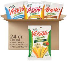 Photo 1 of Sensible Portions Veggie Straws, Snack Size Variety Pack, Sea Salt, Ranch, Cheddar, Apple Cinnamon, 1 Oz, Pack of 24
