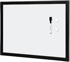 Photo 1 of Amazon Basics Magnetic Dry Erase White Board, 23 x 17-Inch Whiteboard - Black Wooden Frame
