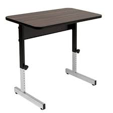 Photo 1 of Calico Designs Adapta Height Adjustable Office Desk, All-Purpose Utility Table, Sit to Stand up Desk Home Computer Desk, 23" - 32" in Powder Coated Black Frame and 1" Thick Walnut Top, 36 Inch
