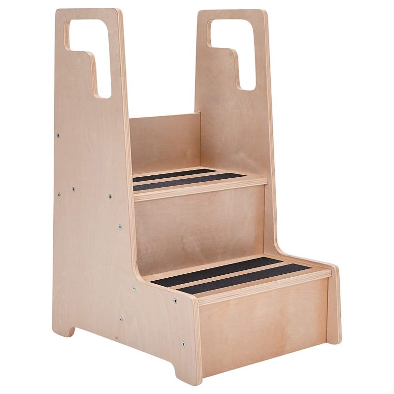 Photo 1 of ECR4Kids ECR4Kids Reach-Up Step Stool With Handles, Reach-Up Step Stool, Natural
