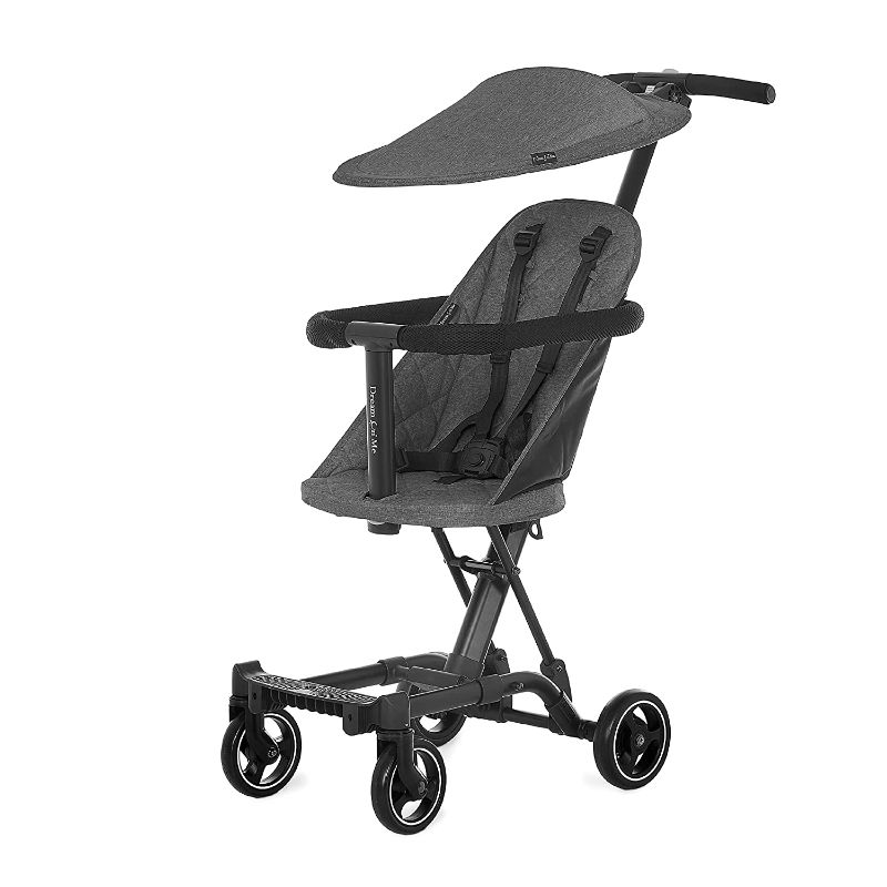 Photo 1 of Dream On Me Lightweight and Compact Coast Rider Stroller with Canopy Included and One-Hand Easy Fold, Adjustable Handles and Soft-Ride Wheels, Grey
