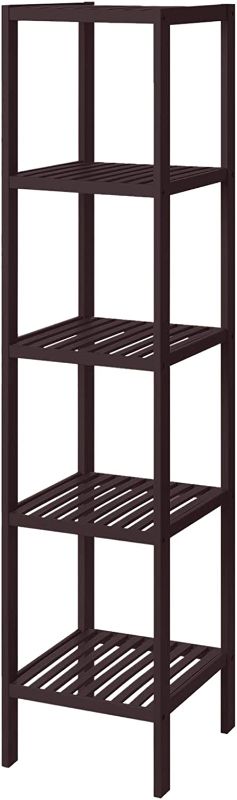 Photo 1 of **SEE NOTE** SONGMICS 100% Bamboo Bathroom Shelf, 5-Tier Multifunctional Storage Rack, Shelving Unit, Bathroom Towel shelf for Kitchen, Livingroom, Bedroom, Hallway Brown UBCB55Z
