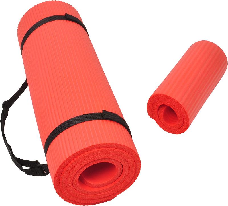 Photo 1 of BalanceFrom  All Purpose 1/2-Inch Extra Thick High Density Anti-Tear Exercise Yoga Mat and Knee Pad with Carrying Strap and Yoga Blocks
