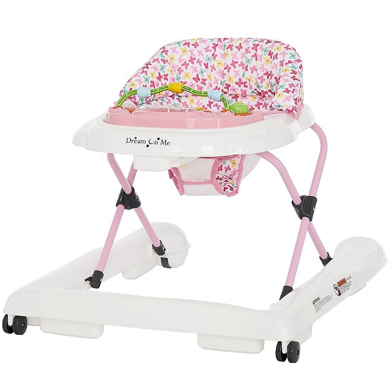 Photo 1 of Dream On Me 2-in-1 Ava Baby Walker, Easy Convertible Baby Walker, Walk Behind, Height Adjustable Seat, Added Back Support, Detachable Slate, Spring Pink
