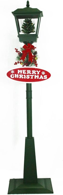 Photo 1 of *PARTS ONLY* SEE COMMENTS*- Fraser Hill Farm Let It Snow Series 71-in. Square Street Lamp with Christmas Tree | 2 Festive Signs | Cascading Snow | Christmas Carols | Holiday Home Decor | Green | FSL071A-GRN
