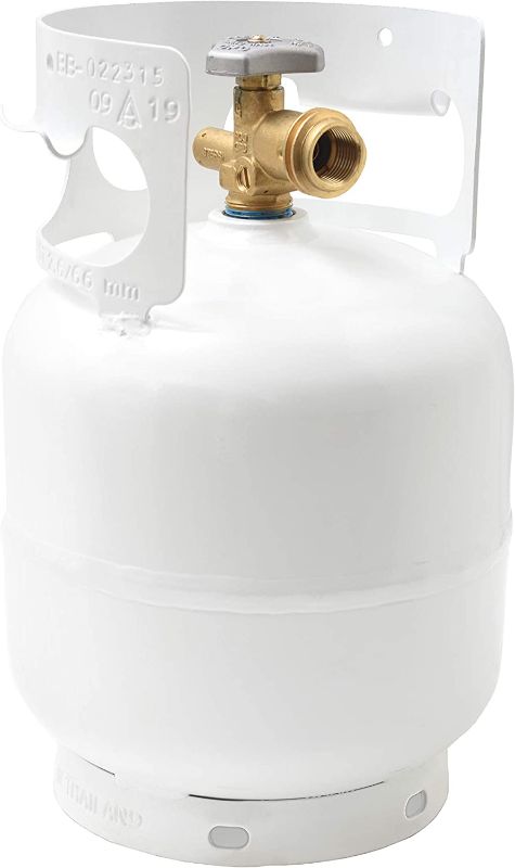 Photo 1 of Flame King YSN5LB 5 Pound Propane Tank Cylinder, Great For Portable Grills, Fire Pits, Heaters And Overlanding, White
