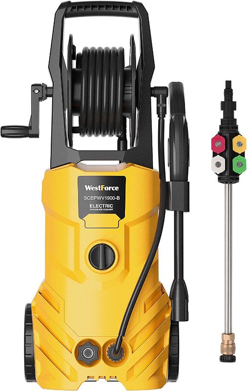 Photo 1 of "PARTS ONLY DONT TURN ON"
WestForce Electric Pressure Washer, 3000 PSI 1.85 GPM Power Washer, 1800 W High Power Cleaner with 5 Nozzles, Hose Reel, Detergent Tank Ideal for Car, Home, Garden
