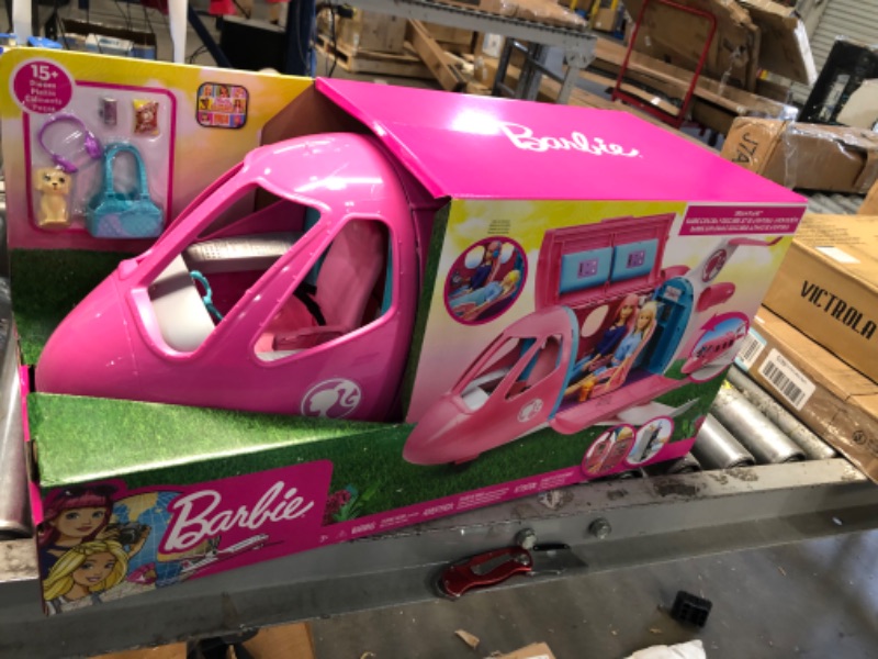 Photo 2 of Barbie Dreamplane Airplane Toys Playset with 15+ Accessories Including Puppy, Snack Cart, Reclining Seats and More Standard