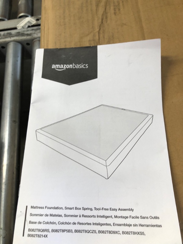 Photo 2 of Amazon Basics Smart Box Spring Bed Base, 7-Inch Mattress Foundation - King Size, Tool-Free Easy Assembly King 7-Inch Smart Box Spring