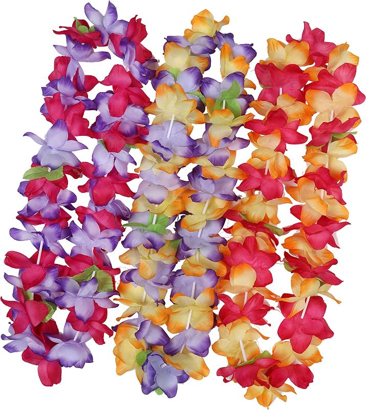 Photo 1 of Pack of 12 Hawaiian Leis Necklace Tropical Luau Hawaii 
