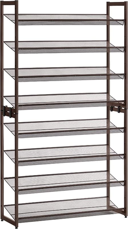 Photo 1 of **** NEW ****
SONGMICS Shoe Rack, 8-Tier Shoe Organizer, Metal Shoe Storage for Garage, Entryway, Set of 2 4-Tier Stackable Shoe Shelf, with Adjustable Flat or Angled Shelves, Holds 32-40 Pairs, Bronze
