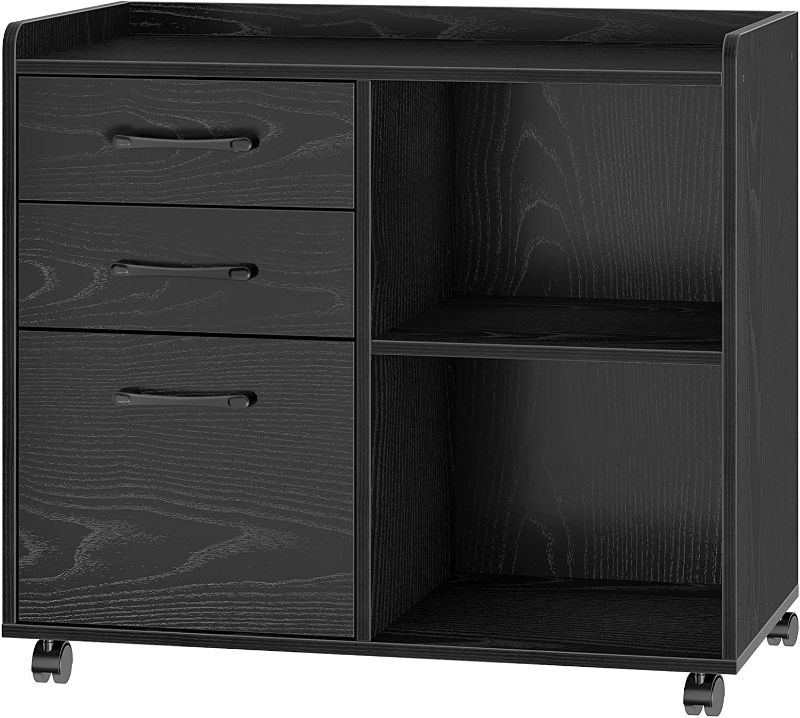 Photo 1 of **** NEW ****
Rolanstar File Cabinet 3-Drawers, Mobile Lateral Filing Cabinet, Printer Stand with Open Storage Shelf, Rolling Filing Cabinet with Wheels for Letter Size,Black
