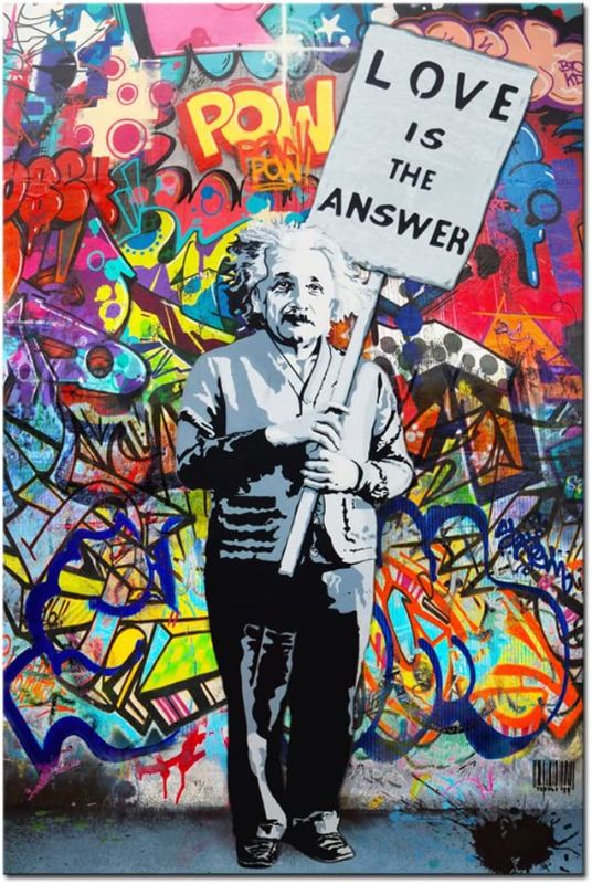 Photo 1 of 
DVQ ART - Framed Art “Love is Answer” Canvas Print Painting Colorful Figure Street Graffiti Wall Art Pics for Living Room Decor Ready to Hang 1 PCS
Size:16x24inch(40x60cm)