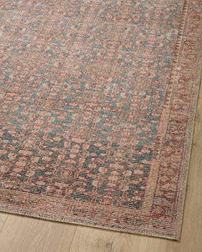 Photo 1 of Angela Rose X Loloi Aubrey Collection AUB-04 Blue / Terracotta, Traditional 2'-3" X 3'-9" Accent Rug