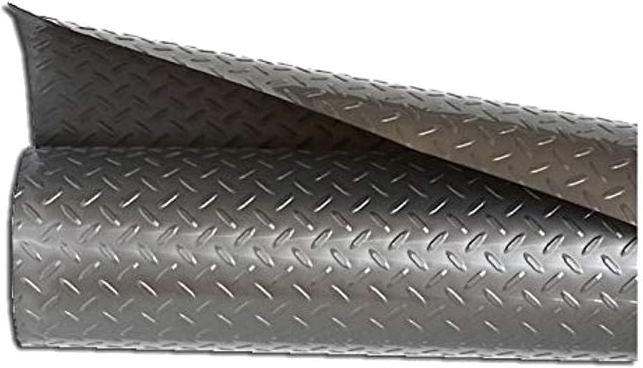 Photo 1 of 
Resilia - Silver Plastic Floor Runner/Protector - Embossed Diamond Plate Pattern, (27 Inches Wide x 12 Feet Long)