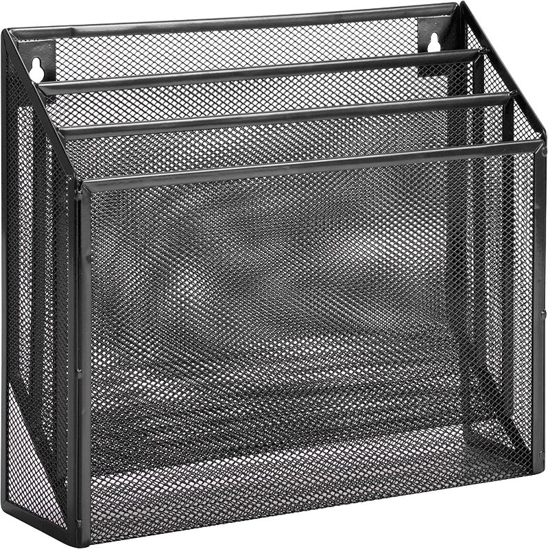 Photo 1 of 
Honey-Can-Do OFC-06208 2- Slot Mesh Vertical File Sorter, 12" x 12 x 9", Black