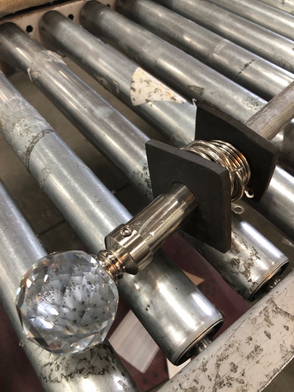 Photo 1 of Acrylic Ball Finials Curtain Rod Set?5/8" Treatment Single Curtain Rod?48 to 84 Inch?Chrome

