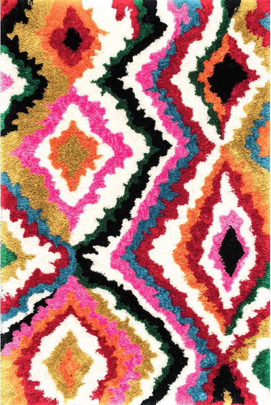 Photo 1 of ** DAMAGED ** nuLOOM Abbey Carnival Handmade Shag Area Rug, 7' 6" x 9' 6", Multi
