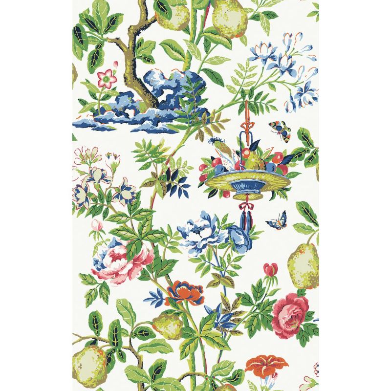 Photo 2 of 2 Scalamandre SCS3840 Bloom Shantung Garden Self Adhesive Wallpaper, Multicolor