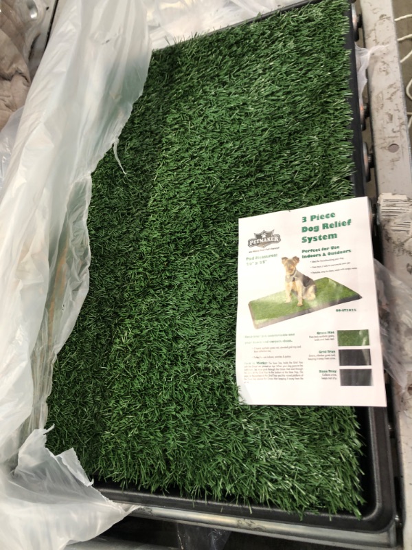 Photo 2 of Artificial Grass Puppy Pee Pad for Dogs and Small Pets - 20x25 Reusable 3-Layer Training Potty Pad with Tray - Dog Housebreaking Supplies by PETMAKER