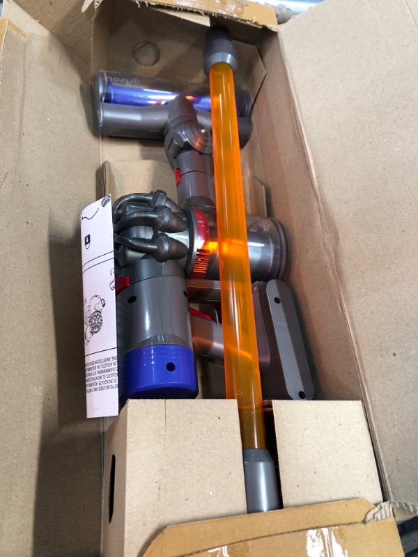 Photo 2 of Casdon Little Helper Dyson Cord-Free Vacuum Cleaner Toy, Grey, Orange and Purple (68702) Dyson Ball Vacuum Toy Vacuum with Working Suction and Sounds, 2 lbs, Grey/Yellow/Multicolor Toy + Dyson Ball Vacuum