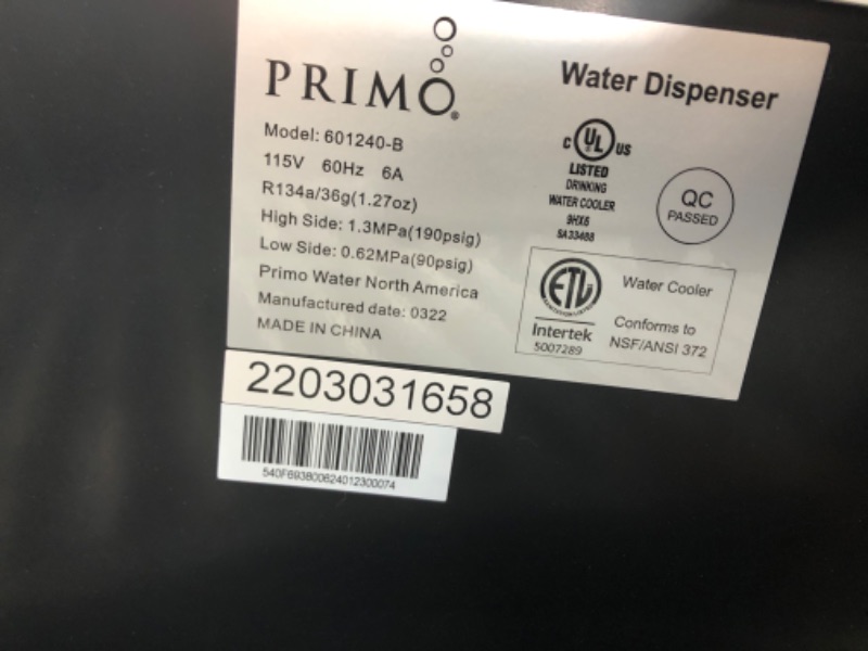 Photo 5 of Primo hTRIO Coffee K-Cup Water Dispenser Bottom Loading, Hot/Cold, White
