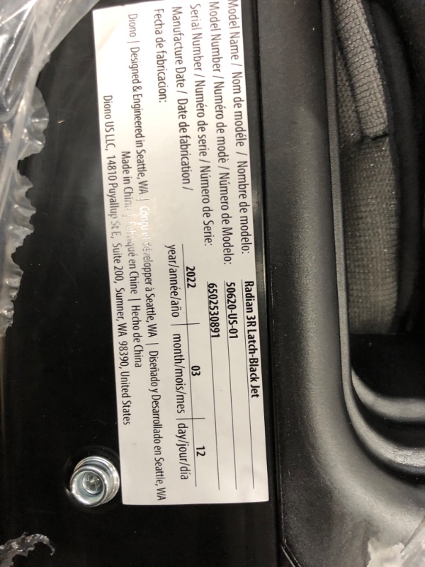 Photo 2 of Diono Radian 3R, 3-in-1 Convertible Car Seat, Rear Facing & Forward Facing, 10 Years 1 Car Seat, Slim Fit 3 Across, Jet Black Radian 3R Fits 3 Across Black Jet