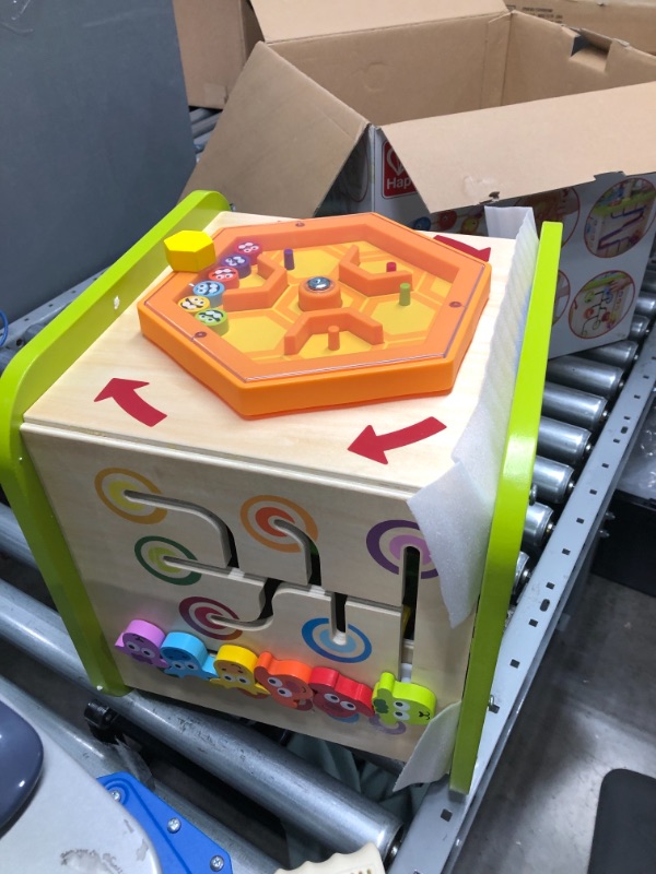 Photo 4 of Country Critters Wooden Activity Play Cube by Hape | Wooden Learning Puzzle Toy for Toddlers, 5-Sided Activity Center with Animal Friends, Shapes, Mazes, Wooden Balls, Shape Sorter Blocks and More, 13.78 x 13.78 x 19.69 inches
