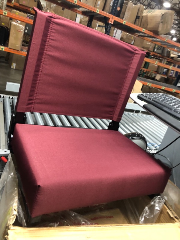 Photo 2 of Flash Furniture Grandstand Comfort Seats by Flash - Maroon Stadium Chair - 500 lb. Rated Folding Chair - Carry Handle - Ultra-Padded Seat Ultra-Padded 1 Pack Maroon