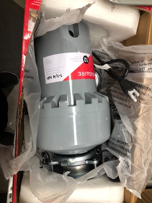 Photo 2 of Frigidaire FF13DISPC1 1.25 HP Corded Garbage Disposer for Kitchen Sinks 1 1/4 Horsepower Corded Disposer
