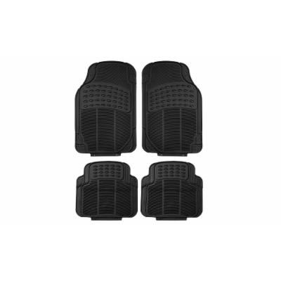 Photo 1 of Heavy Duty Rubber Car Floor Mats 4 Piece Set F11305-G Solid Floor Mats Universal Fit in Black
