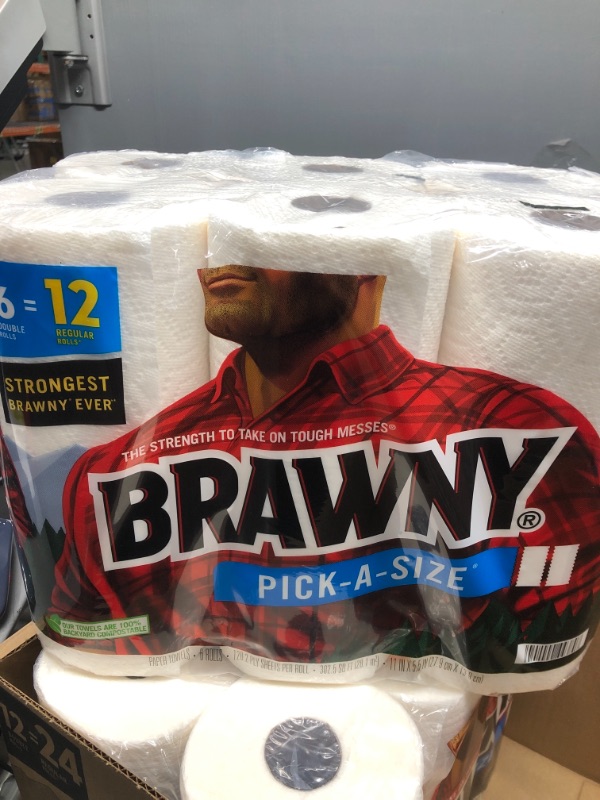 Photo 2 of Brawny® Tear-A-Square® Paper Towels, 6 Double Rolls = 12 Regular Rolls
