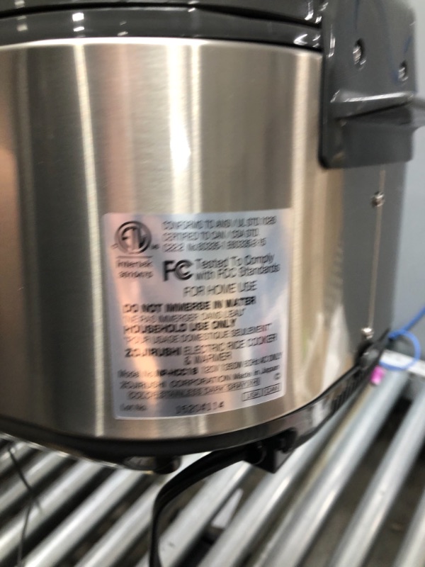 Photo 5 of *** TESTED**  Zojirushi NP-HCC18XH Induction Heating System Rice Cooker and Warmer, 1.8 L, Stainless Dark Gray Stainless Dark Gray 1.8 L