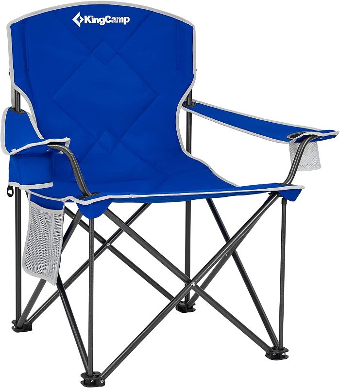 Photo 1 of KingCamp Oversized Camping Chair Heavy Duty Folding Chair for Adults Extra Large Portable Padded Outdoor Chair XL Supports 330lbs for Outside Fishing Sports Picnic
