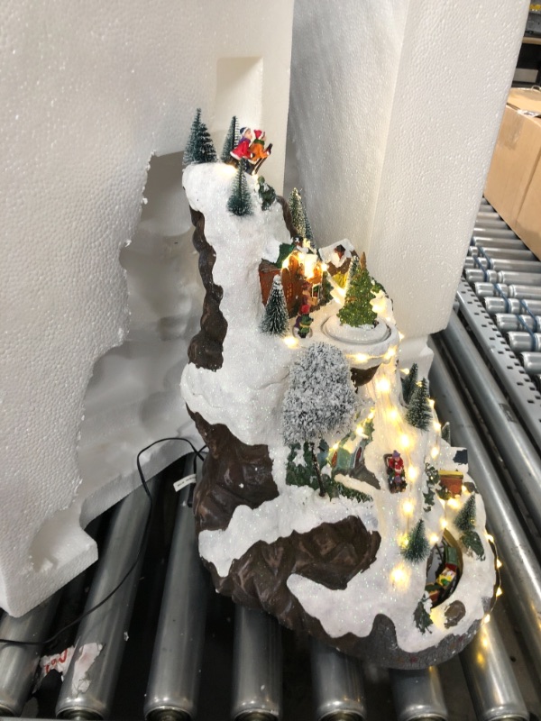 Photo 4 of Alpine Corporation 18" H Indoor Animated Winter Wonderland Set with LED Lights and Music *Minor Unsteady On Bottom need 1pc screw to Hold Sturdy* 