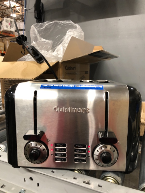 Photo 2 of 4 Slice Toaster by Cuisinart, Compact Toaster for Toast, Bagels, Defrost, Reheat & More, Stainless Steel/Black, CPT-340P1 4-Slice Toaster