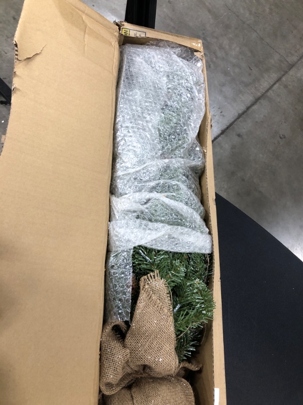 Photo 2 of **** TESTED*** National Tree Co. 3 Foot Snowy Concolor Burlap Fir Pre-Lit Christmas Tree