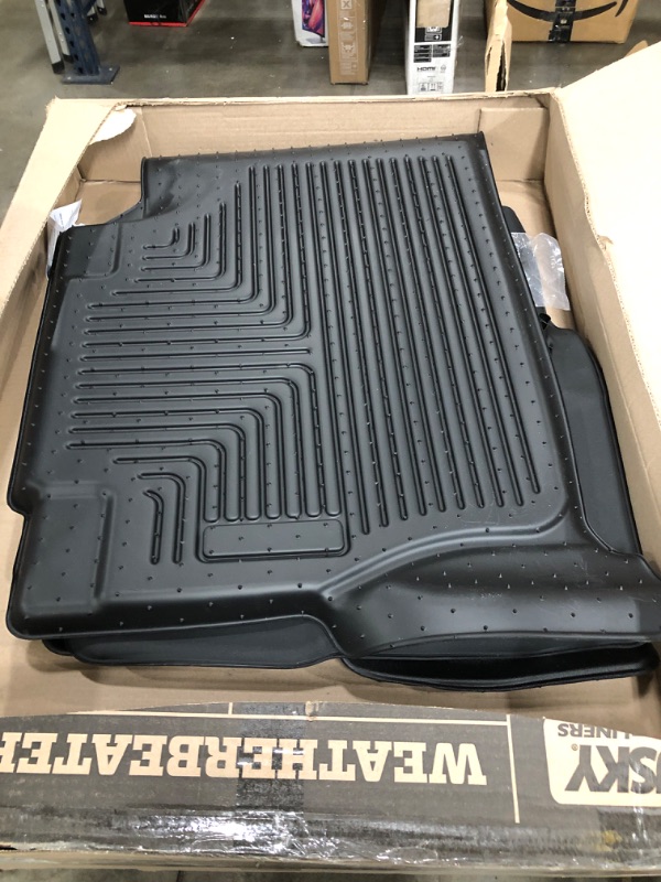 Photo 2 of Husky Liners Weatherbeater Series | Front & 2nd Seat Floor Liners - Black | 94061 | Fits 2017-2022 Ford F-250/F-350, 2017-2018 & 2021-2022 Ford F-450 Super Duty Crew Cab w/ Fold Flat Storage 3 Pcs Weatherbeater Floor Liners