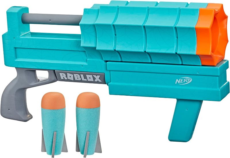 Photo 1 of NERF Roblox Sharkbite: Web Launcher Rocker Blaster, Includes Code to Redeem Exclusive Virtual Item, 2 Rockets, Pump Action
