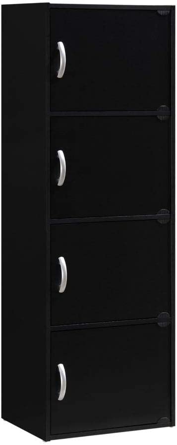 Photo 1 of ***SEE NOTE*** HODEDAH IMPORT 4-Shelf Bookcase Cabinet, Black
