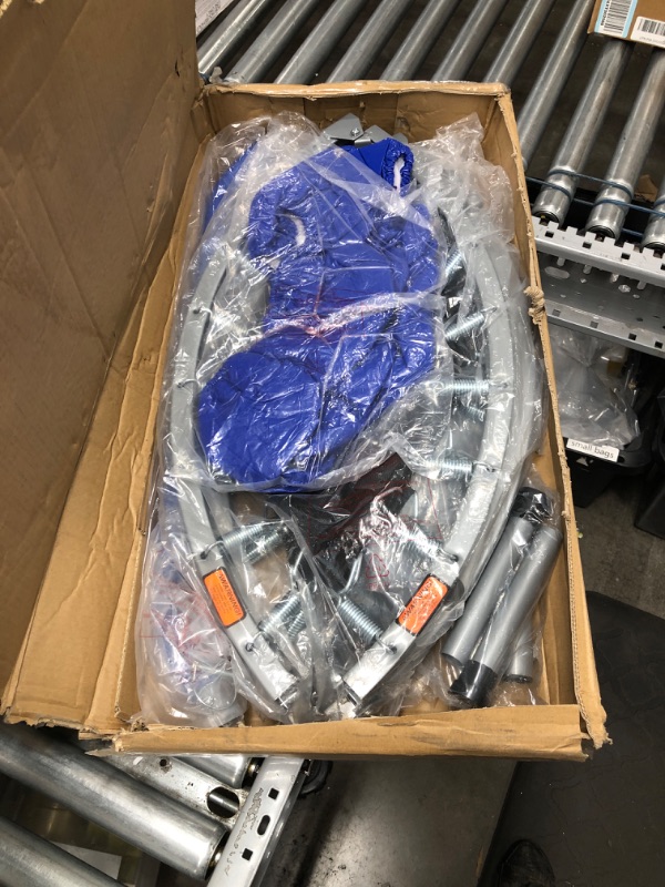 Photo 1 of SereneLife Portable & Foldable Trampoline - 40" in-Home Mini Rebounder with Adjustable Handrail, Fitness Body Exercise - SLSPT409, Blue
