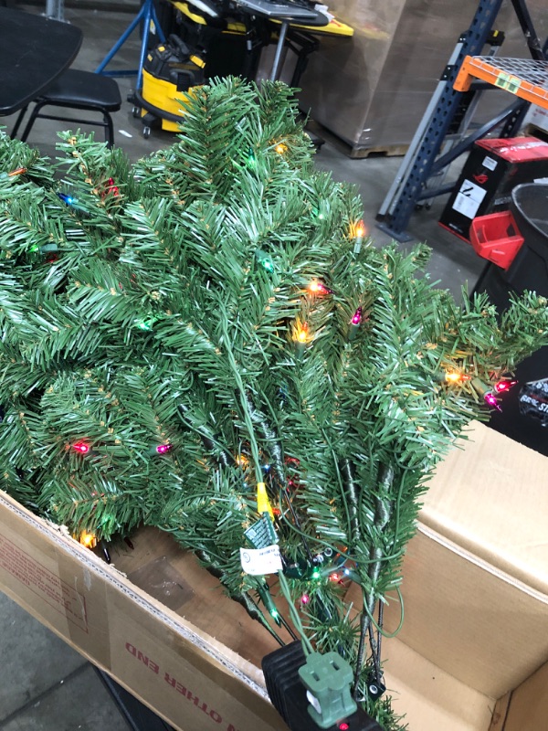 Photo 3 of ***TESTED*** National Tree Company Pre-Lit Artificial Full Christmas Tree, Green, North Valley Spruce, Multicolor Lights, Includes Stand, 4.5 Feet 4.5 ft