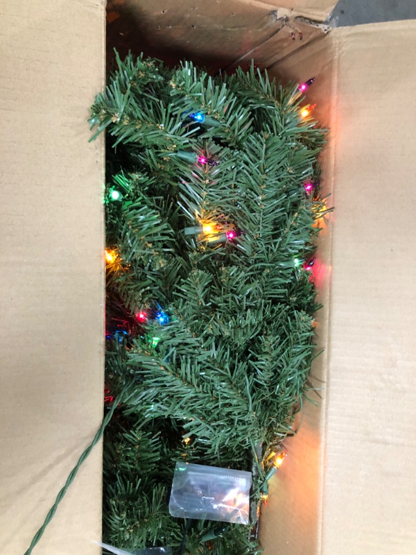 Photo 4 of *** TESTED** National Tree Company Pre-Lit Artificial Full Christmas Tree, Green, North Valley Spruce, Multicolor Lights, Includes Stand, 4.5 Feet 4.5 ft