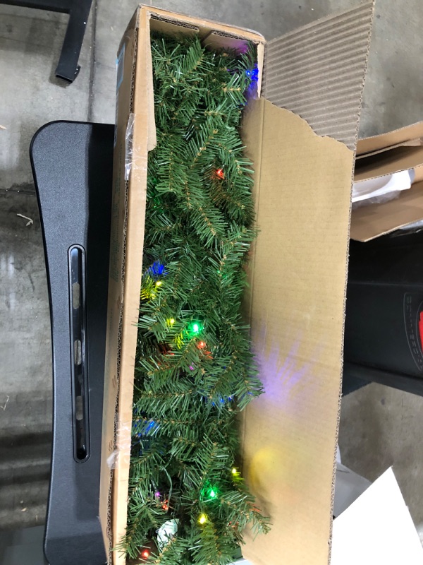 Photo 3 of *** TESTED*** National Tree Company Pre-Lit Artificial Christmas Garland, Green, Evergreen, Multicolor Lights, Plug In, Christmas Collection, 9 Feet